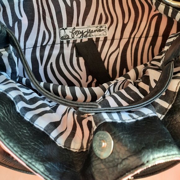 Y2K Foxy Jeans Large Tote Bag Bubblegum Pink Canvas Faux Leather 14 x 14 - Picture 7 of 7